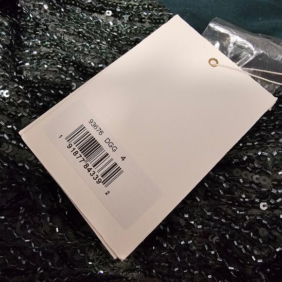 Mac Duggal 93676 Beaded Lace Long Sleeve Formal Gown Dress Green Size 4 - Picture 10 of 10